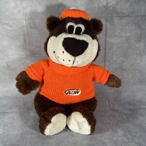 A & W Rooty Plush Rootbeer Bear 17" Stuffed Animal Knit Sweater And Toque Plushy
